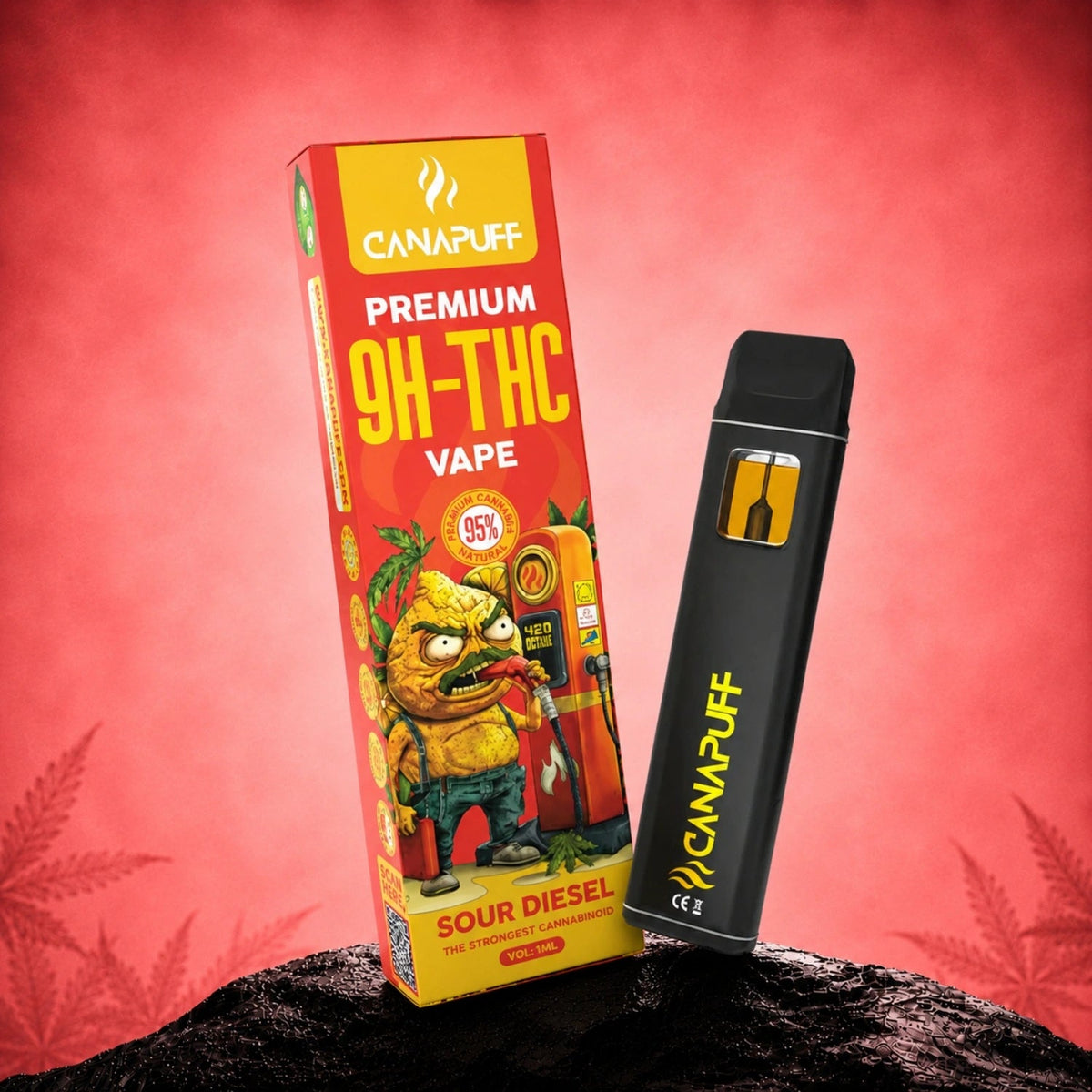 Canapuff 9H-THC Vape Sour Diesel 95 % 1 ml Einweg-Vaporizer