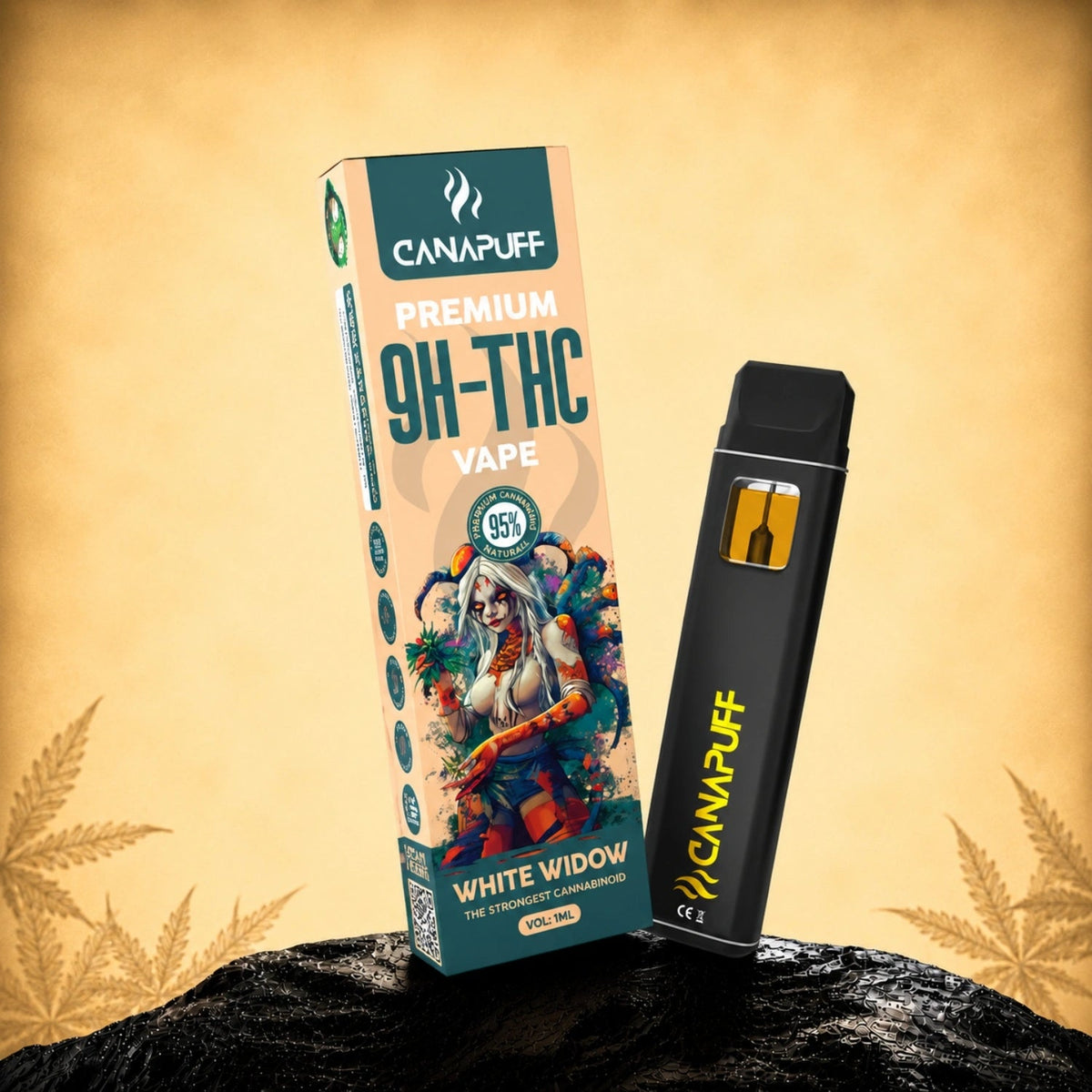 Canapuff 9H-THC Vape White Widow 95 % 1 ml Einweg-Pen