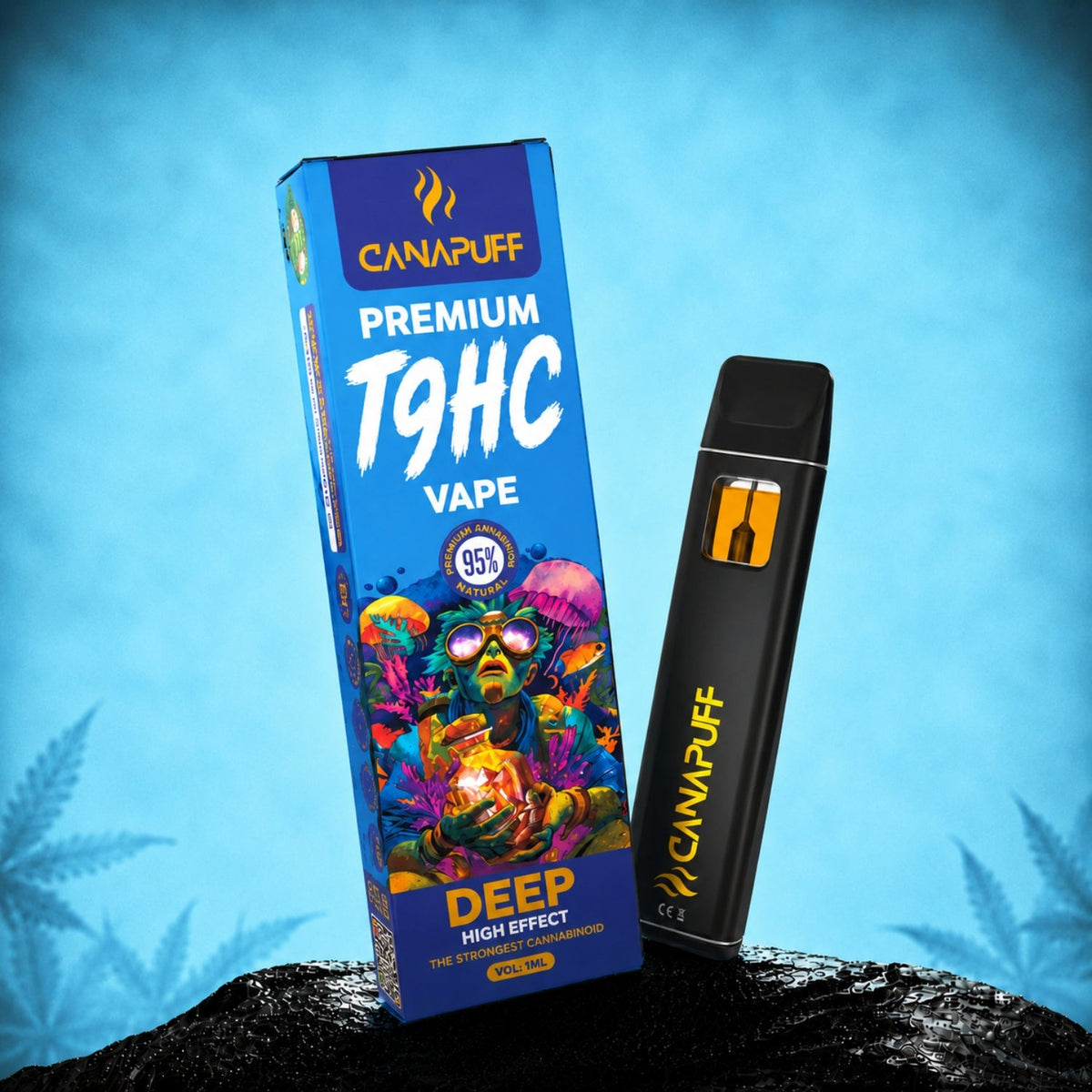 Canapuff T9HC Vape Deep 95 Prozent 1 ml Einweg-Vape Pen