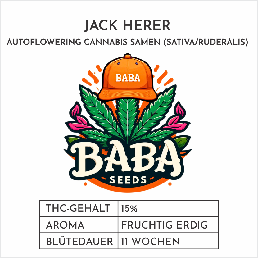 Baba Seeds Jack Herer Autoflowering Cannabissamen Label