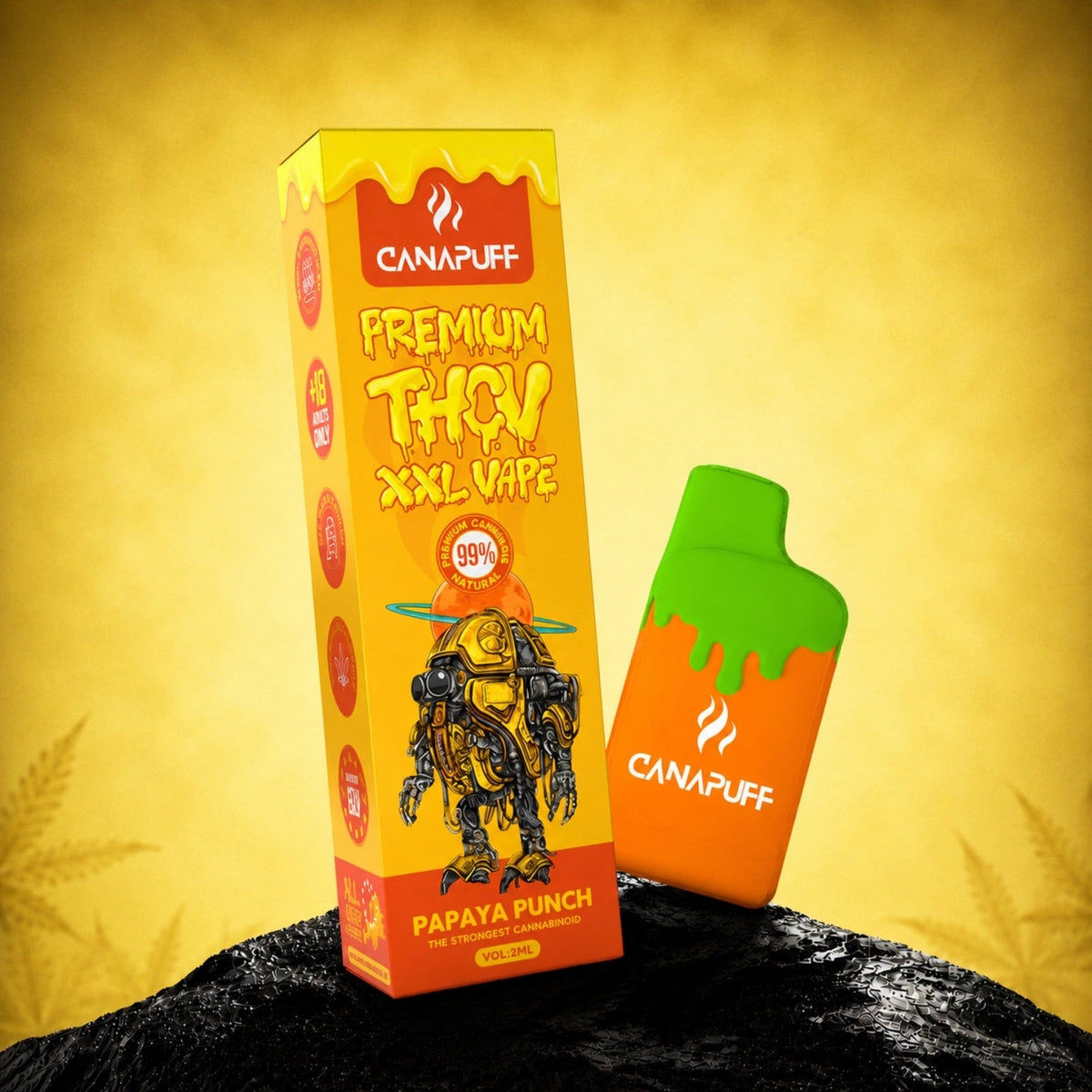 Canapuff THCv XXL Vape Papaya Punch 2ml Einweg-Pen