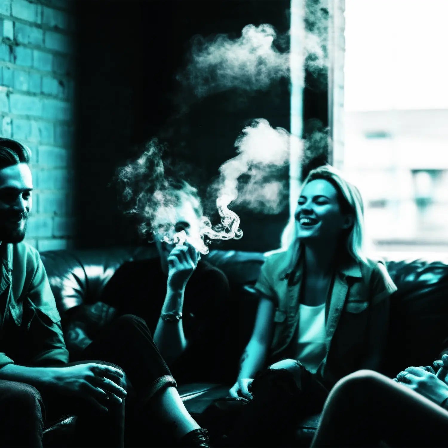 Gruppe von Freunden Rauche gemeinsam Joint