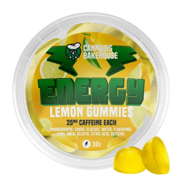 Energy Lemon Gummies 25mg Caffeine